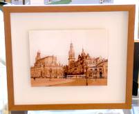 Acryldruck von Dresden hinter Glas mit Holzrahmen